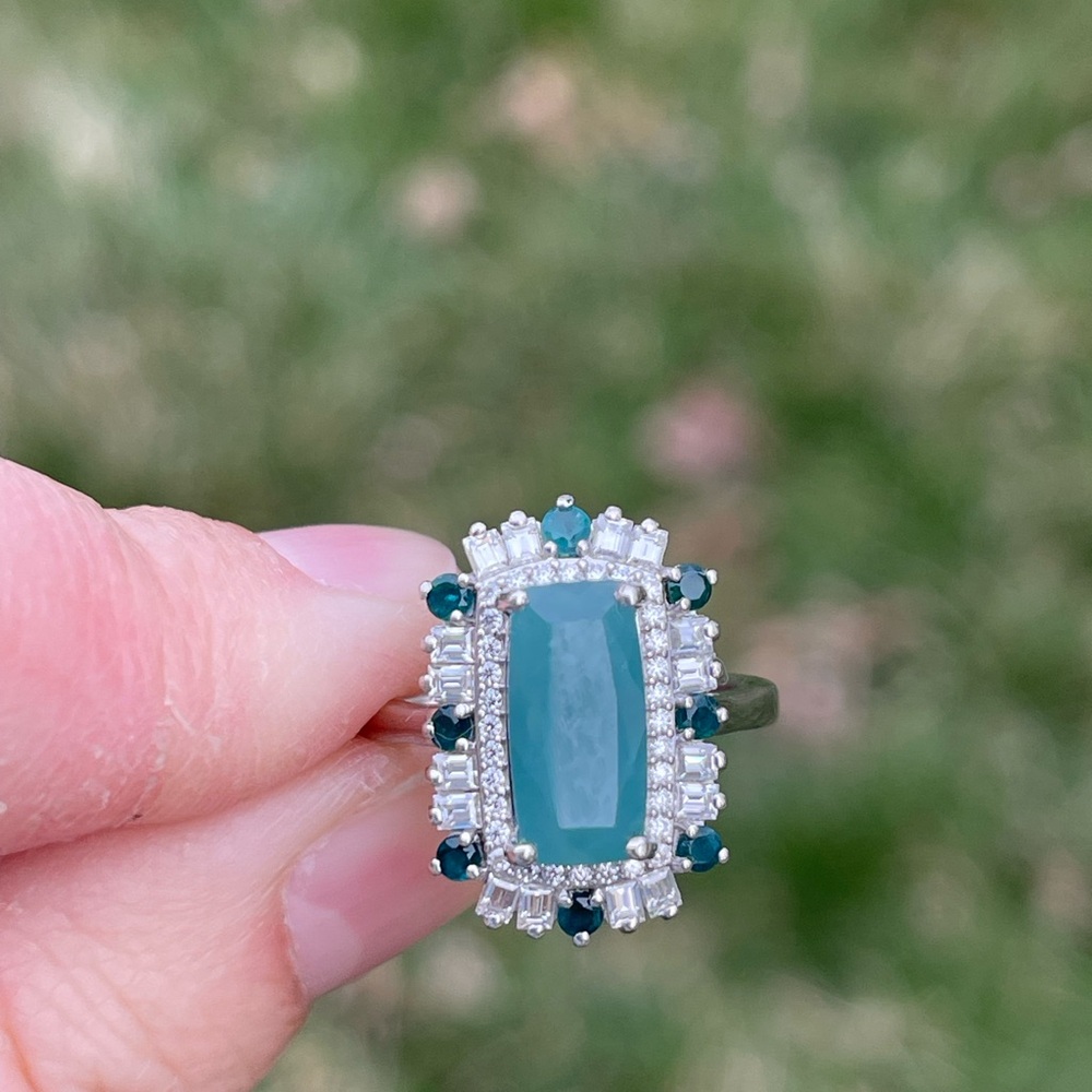 Grandidierite Art Deco Ring